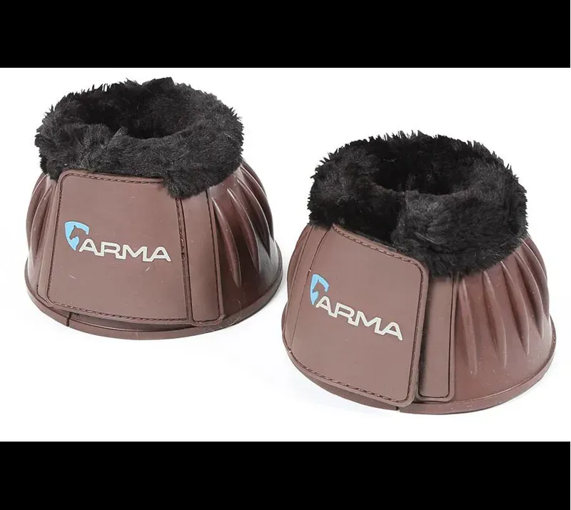 Shires Arma Fleece Over Reach Boots In Brown