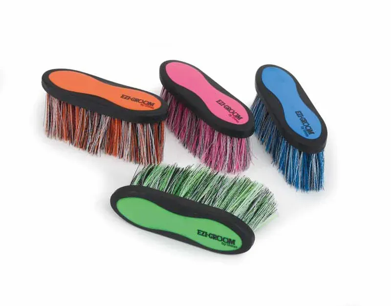 EZI-GROOM Grip Long Bristle Dandy Brush BRIGHT PINK Large