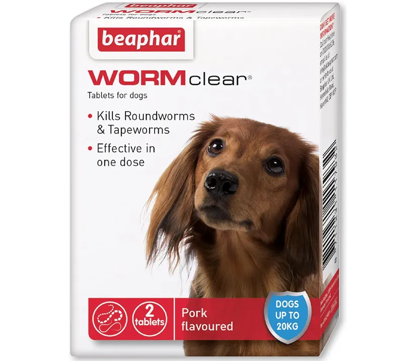 Beaphar Wormclear for Dogs - 20kg 2 tab