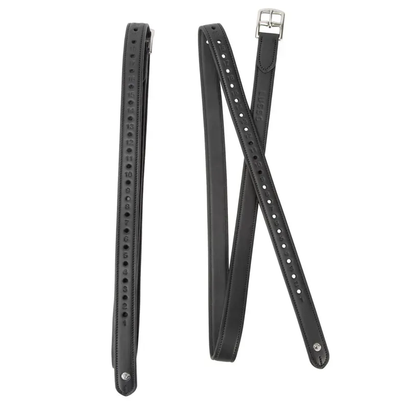 Velociti 1 x 54 Lusso Non Stretch Stirrup Leathers in Black