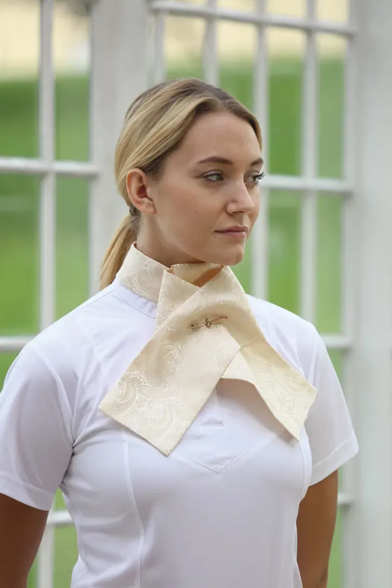 Ready Tied Brocade Riding Stock WHITE-1