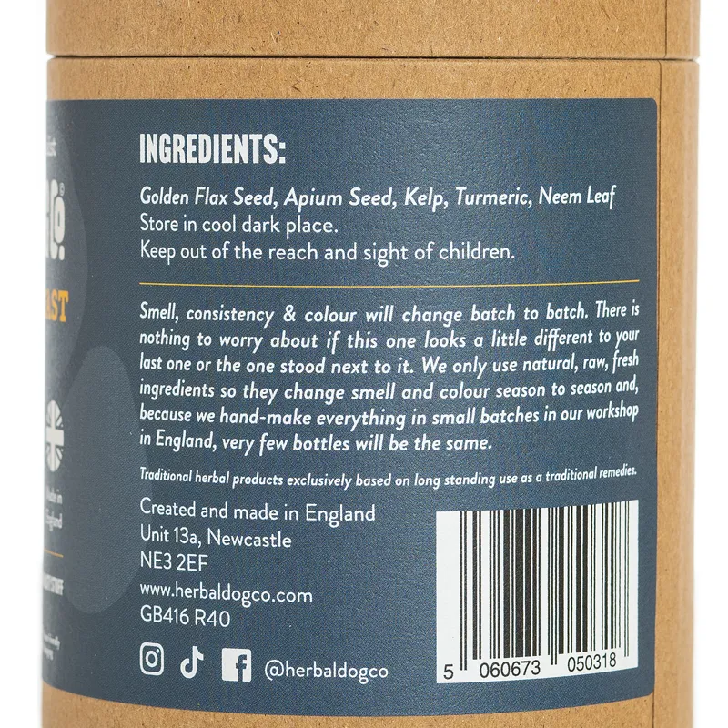 Herbal Dog Co. Herbacare Yeast - Natural Herbal Support Powder 250ml-2