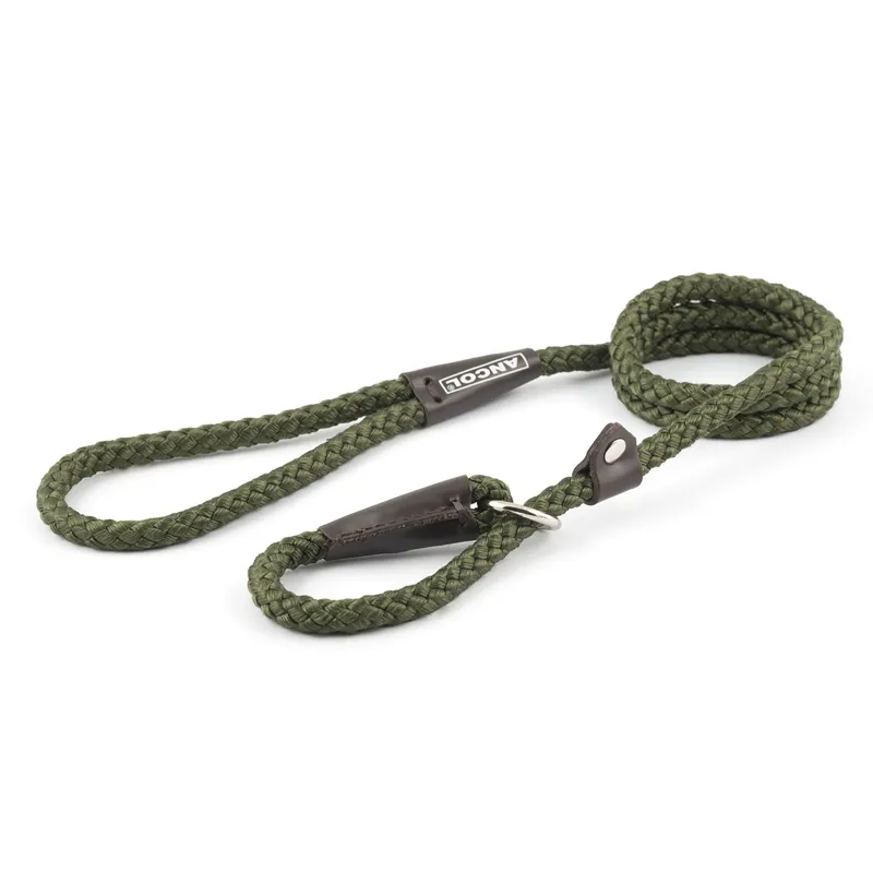Ancol Heritage Rope Slip Lead Green