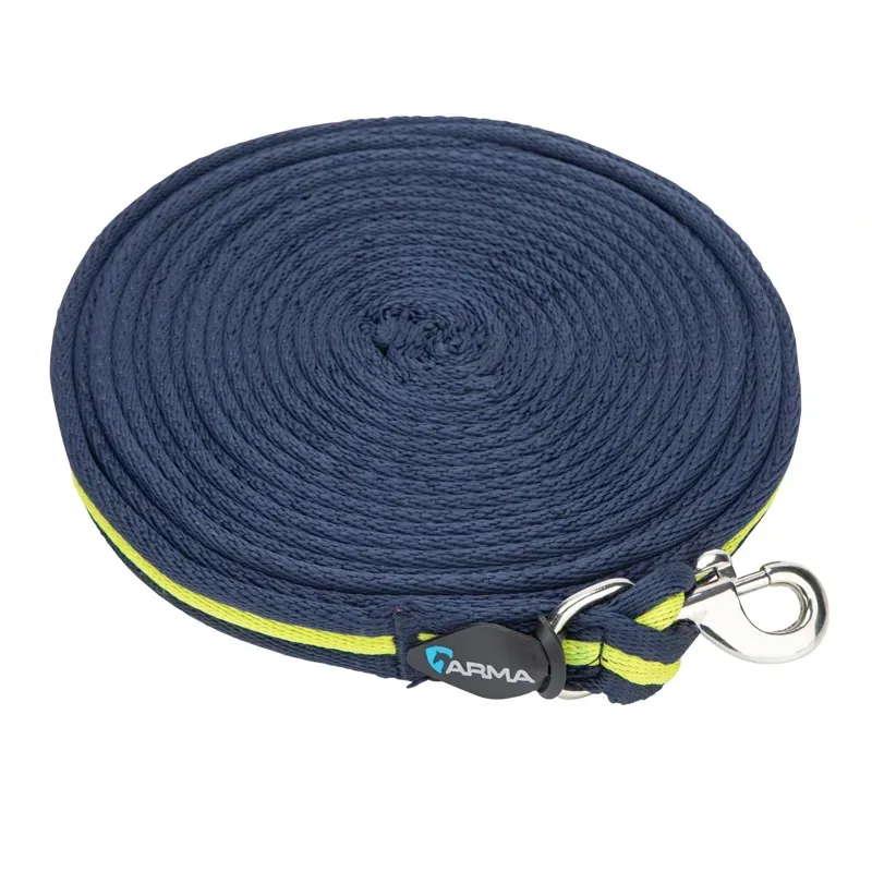 Arma 8m/26' Cushion Web Lunge Line in Navy/Lime