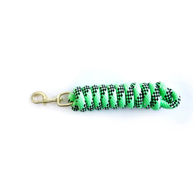 KM Elite Cotton 7ft Double Braided Leadrope in Hot Green
