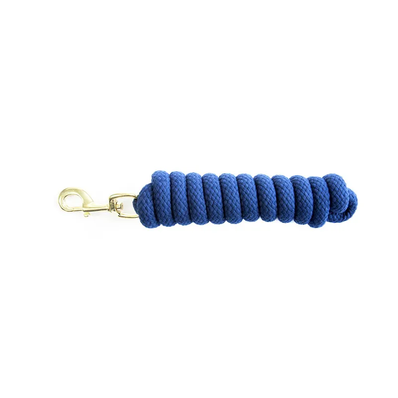 KM Elite Cotton 7ft Double Braided Leadrope in Solid Colour Navy Blue