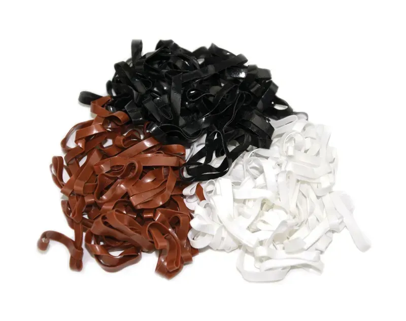 Lincoln Horse Care Silicone Plaiting Bands in Brown-1