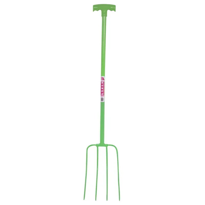 Red Gorilla 4 Prong Manure Fork T-Handle Pistachio
