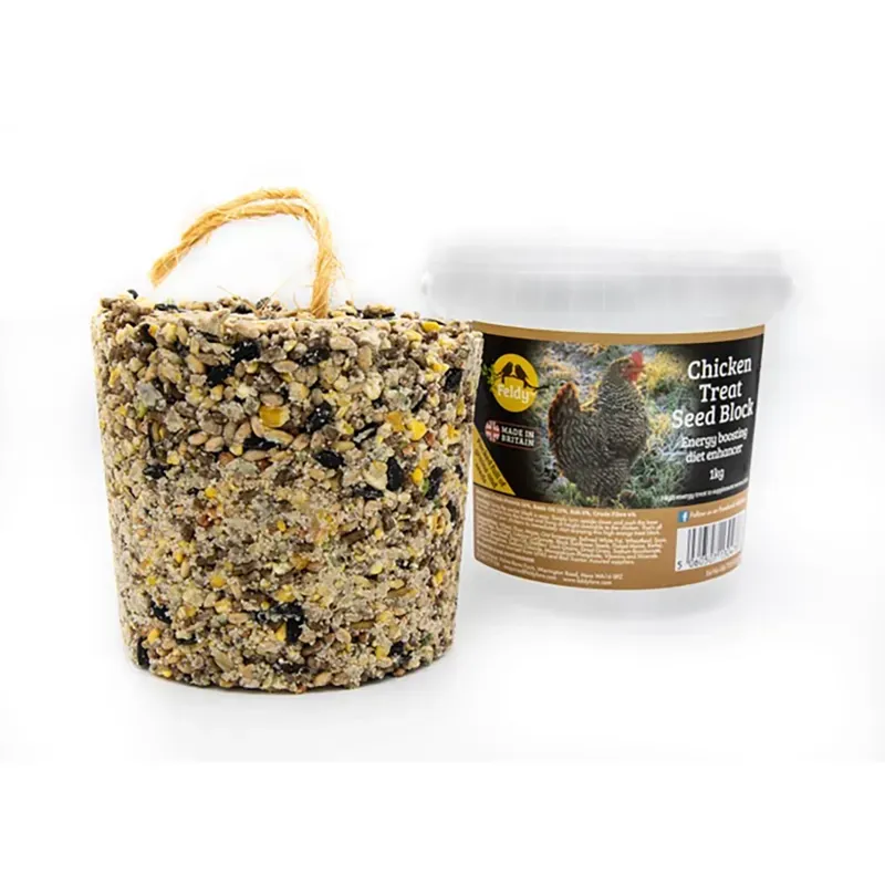 Feldy 1kg Chicken Treat Seed Block in Clear