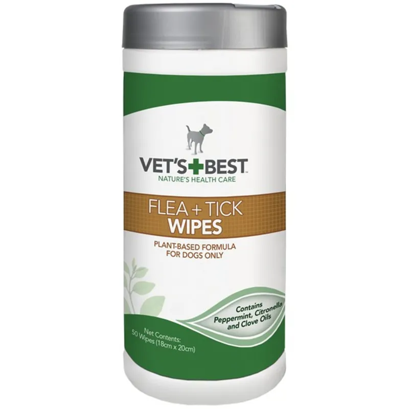 Vet's Best Flea and Tick Wipes 50-Wipe Tub