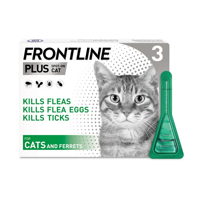 Frontline Plus Spot On For Cats and Ferrets - 3 pipettes