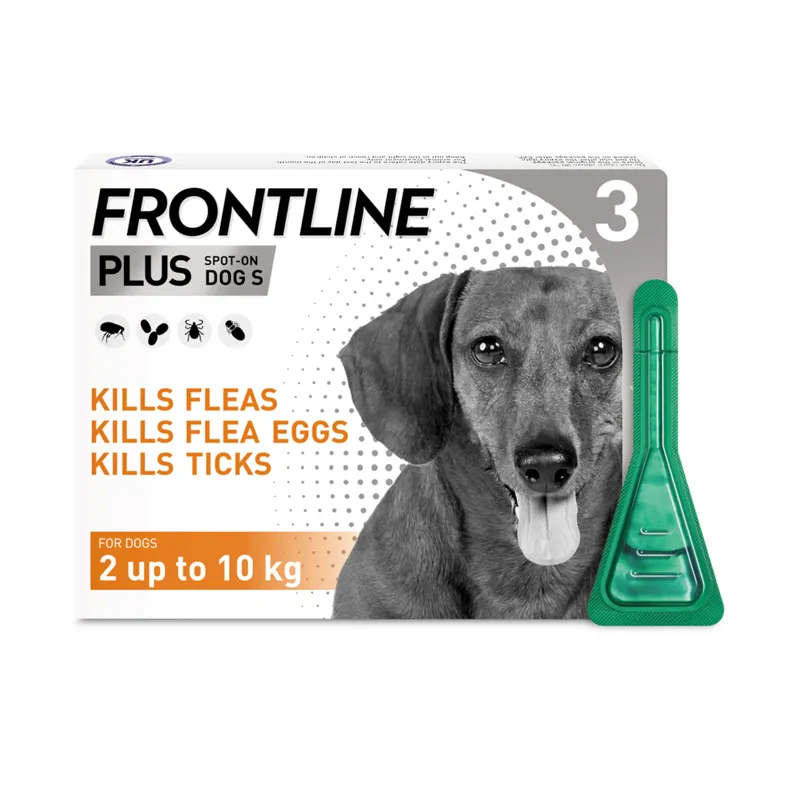 Frontline Plus Spot On For Small Dogs 2-10kg - 3 Pipettes 2 - 10 kg x 3 pipettes