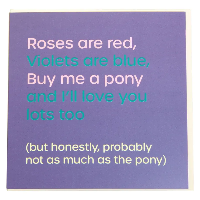 Gubblecote Humourous Greetings Card - Roses are Red