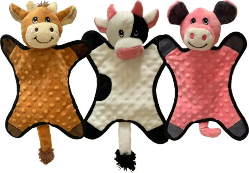 Hem and Boo Flattie Dog Toy 13in Assorted