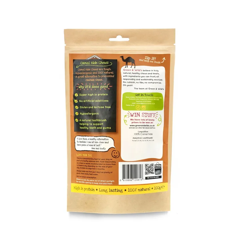 Green and Wilds Wild Bills Camel Hide Chews 100g-2