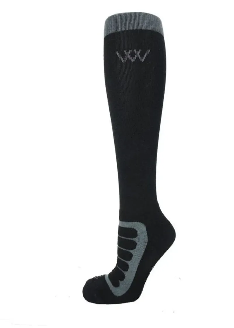Woof Wear Long Bamboo Tech Riding Socks Black and Grey