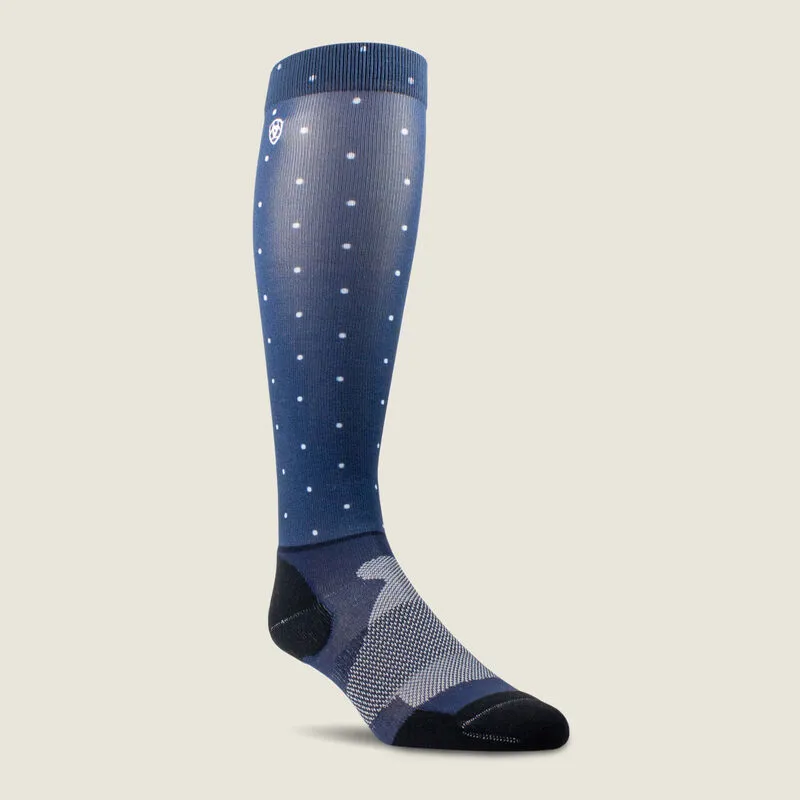 AriatTEK Slim Printed Socks Navy Dot