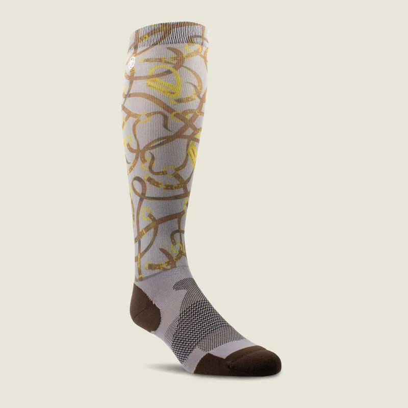 AriatTEK Slim Printed Socks Zinc Bridle