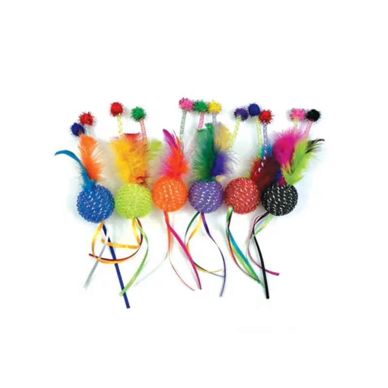 Happy Pet Tabby Patch Glitter Ball Rattler Cat Toy