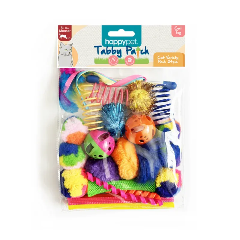 Happy Pet Tabby Patch Play Ball 24pk