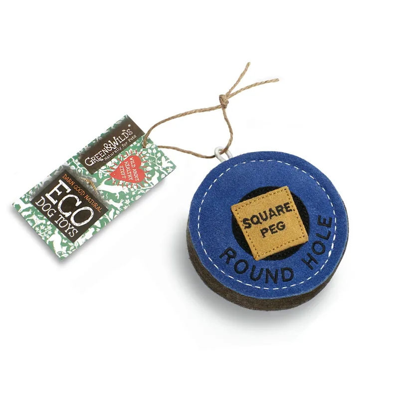 Green and Wilds Square Peg Round Hole Eco Dog Toy