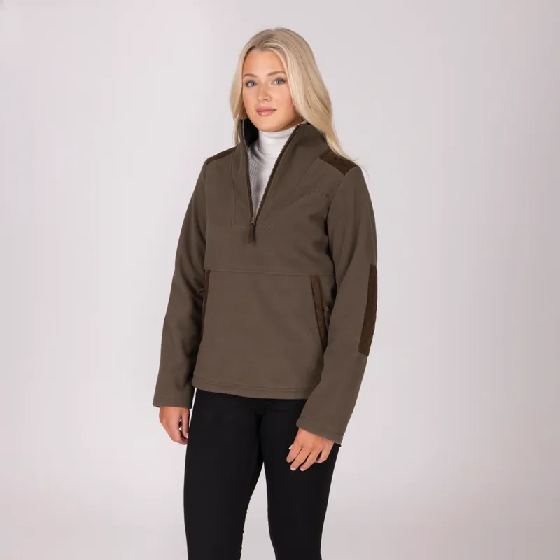 Aubrion Heritage Quarter Zip Fleece - Unisex DARK OLIVE