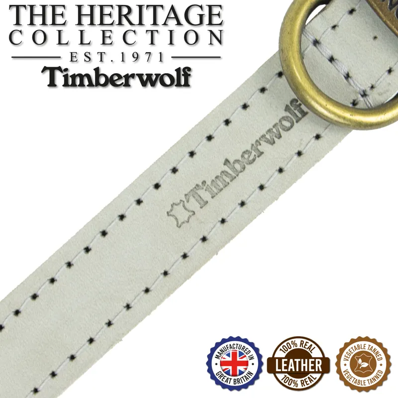 Ancol Timberwolf Leather Collar Light Grey-1