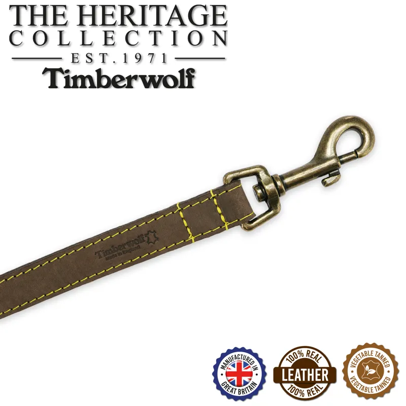 Ancol Timberwolf Leather Snap Lead Sable 100x1.9cm-1