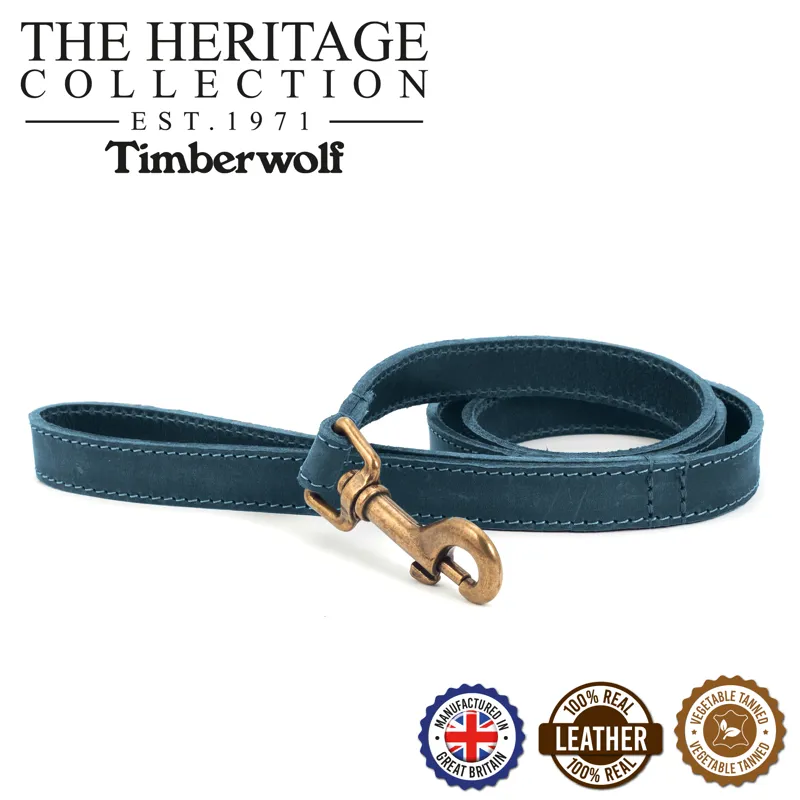 Ancol Timberwolf Leather Snap Lead Blue 100x1.9cm