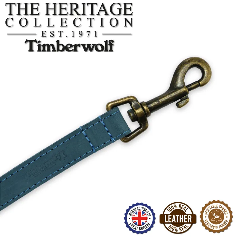 Ancol Timberwolf Leather Snap Lead Blue 100x1.9cm-1