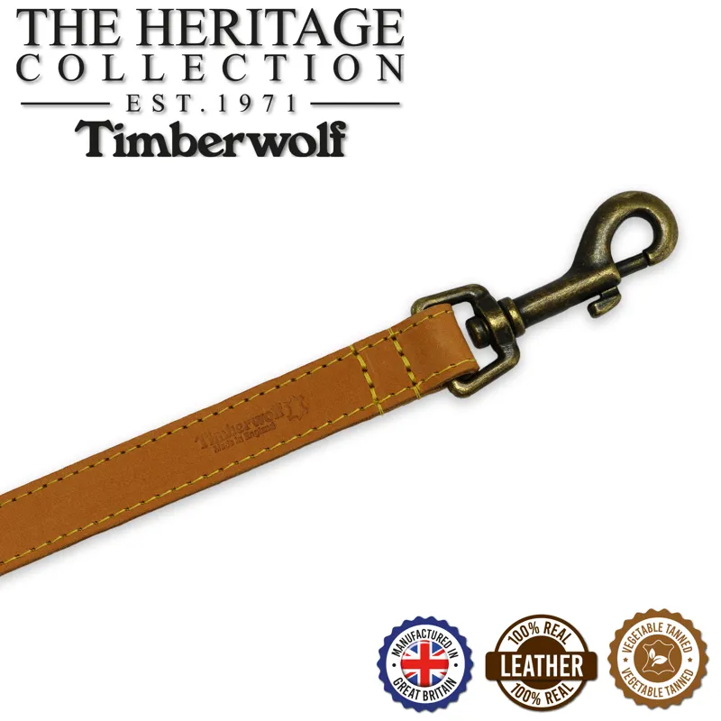 Ancol Timberwolf Leather Snap Lead Mustard 100x1.9cm-1