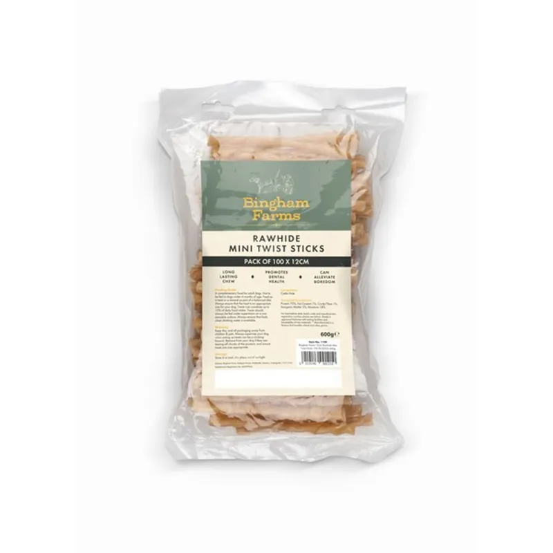Bingham Farms Rawhide Mini Twist Sticks 100x12cm