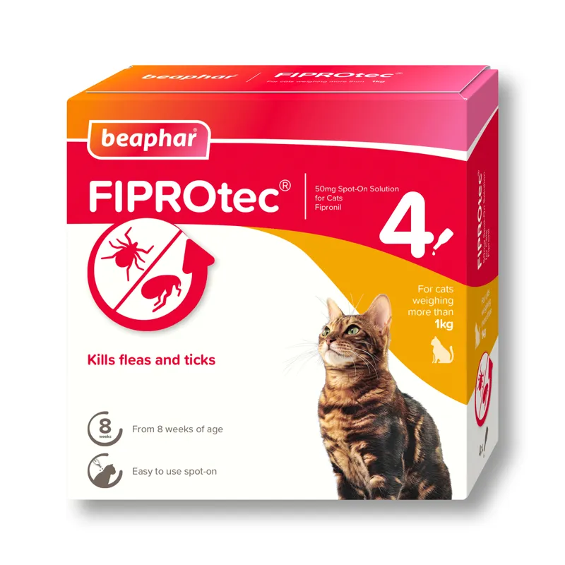 Beaphar FIPROtec Cat Flea Drops 4 Tube