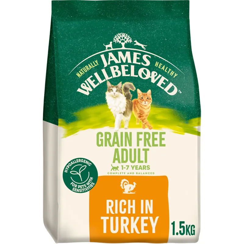 James Wellbeloved Adult Cat Grain-Free Turkey 1.5kg