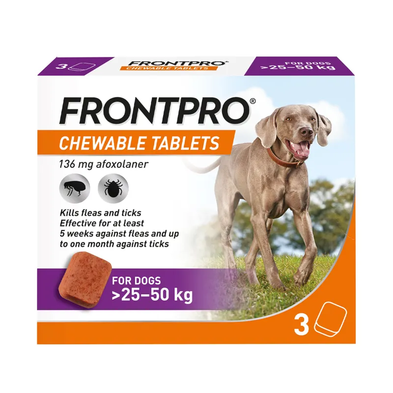 Frontline FrontPro Chewable Tablets for Dogs 25-50kg 3pk