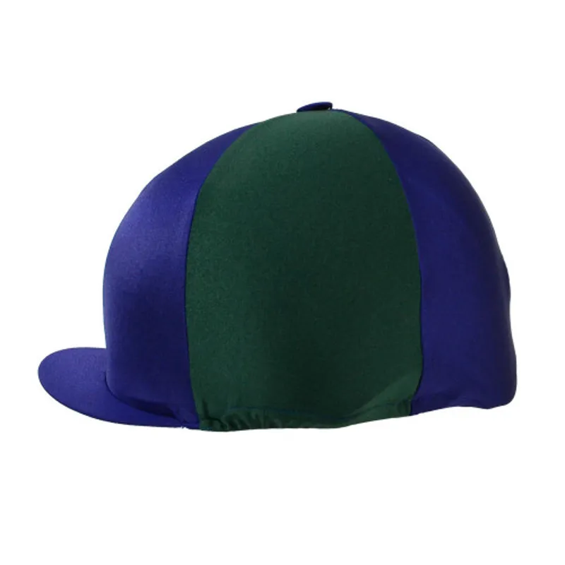 Hy Equestrian Two Tone Hat Cover - Navy/Bottle Green one size