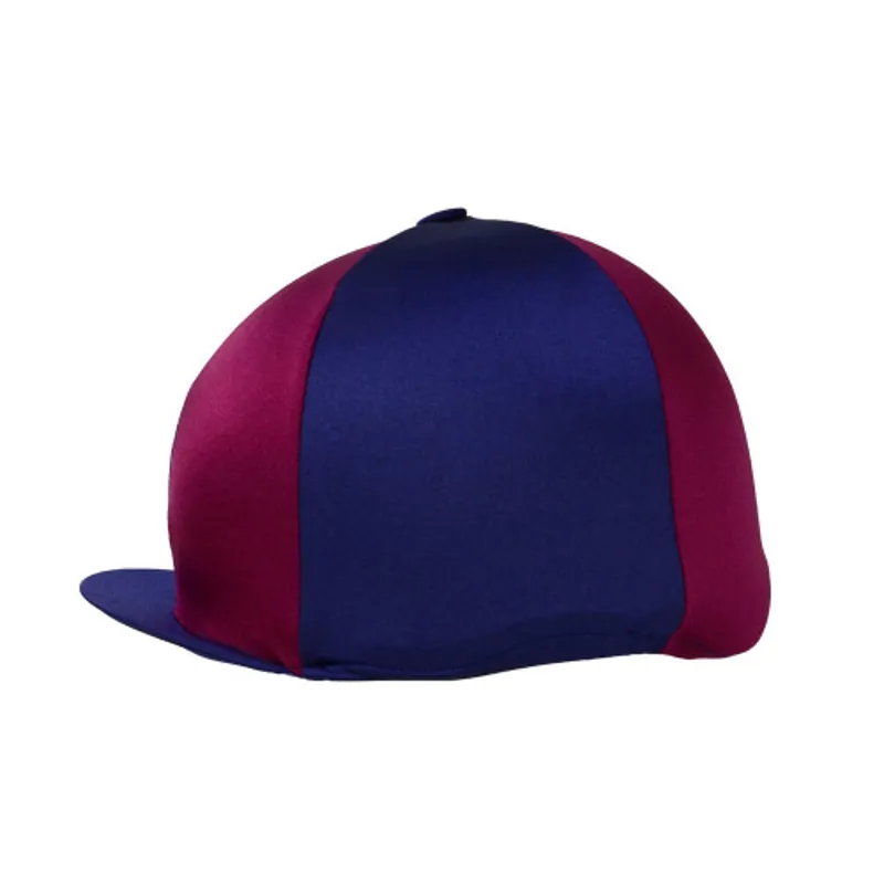 Hy Equestrian Two Tone Hat Cover - Navy/Maroon one size