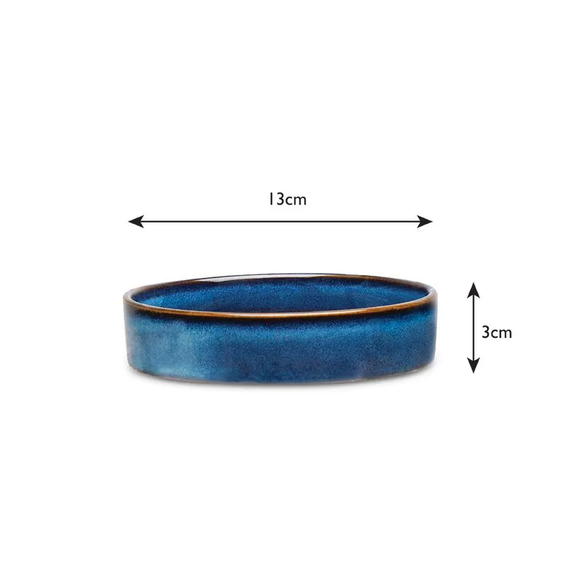 Scruffs Reactive Glaze Pet Saucer Midnight Blue-1