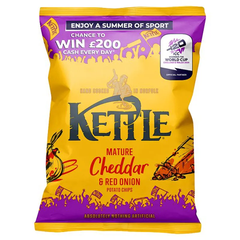 Kettle Mature Cheddar and Red Onion Potato Chips 40g