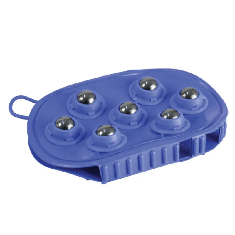 Hy Equestrian Rubber Massage Mitt Blue-1