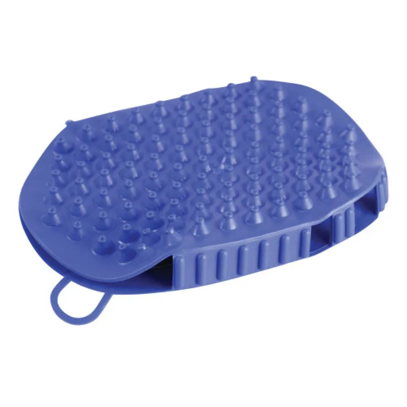 Hy Equestrian Rubber Massage Mitt Blue