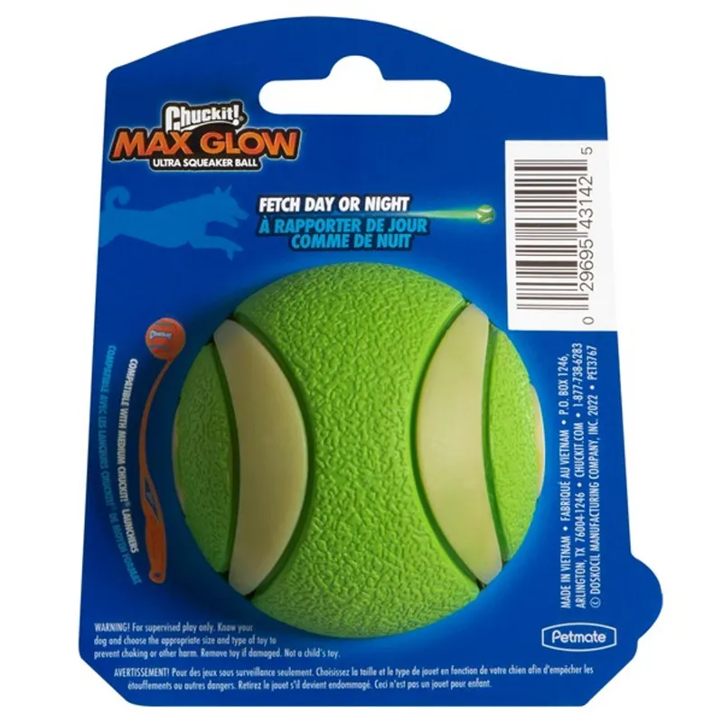Chuckit! Max Glow Ultra Squeaker Ball Medium-1