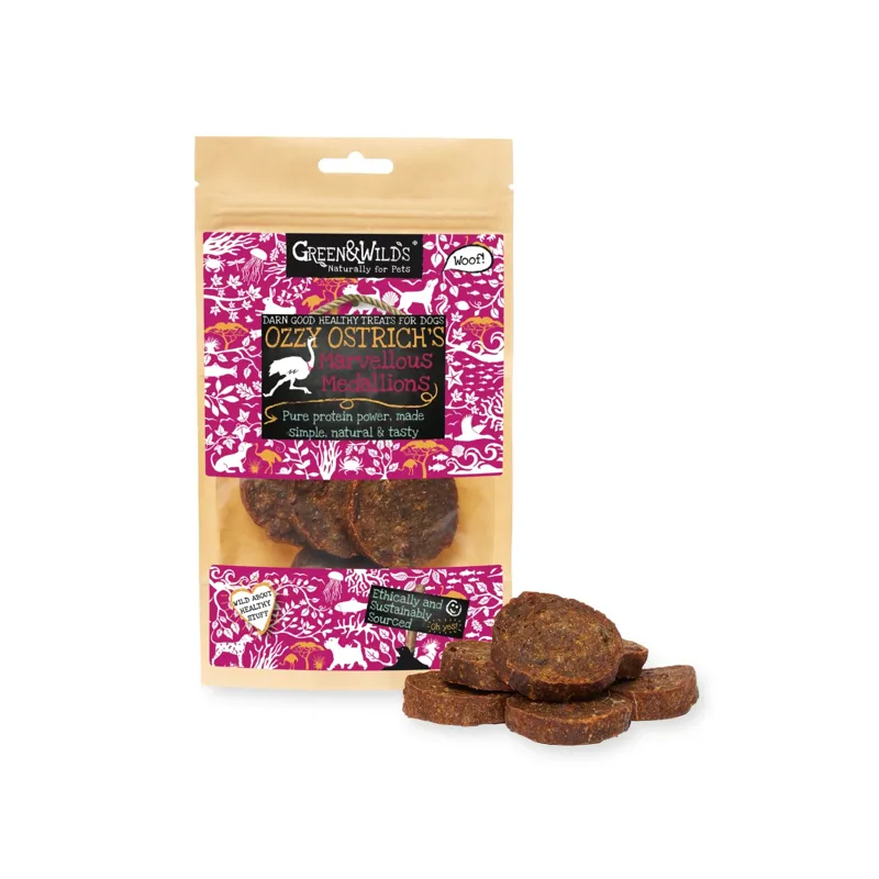 Green and Wilds Ozzy Ostrich's Marvellous Medallions 100g
