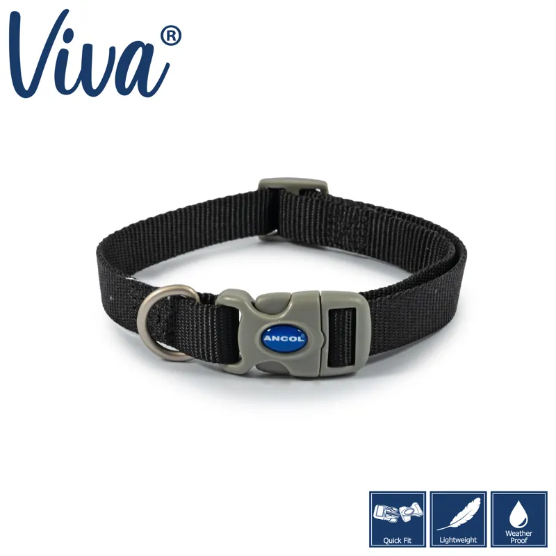 Ancol Viva Adjustable Collar Black