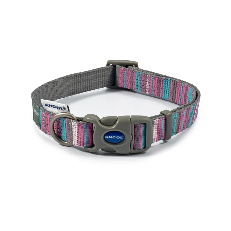  Ancol Made From Candy Stripe Collar Pink