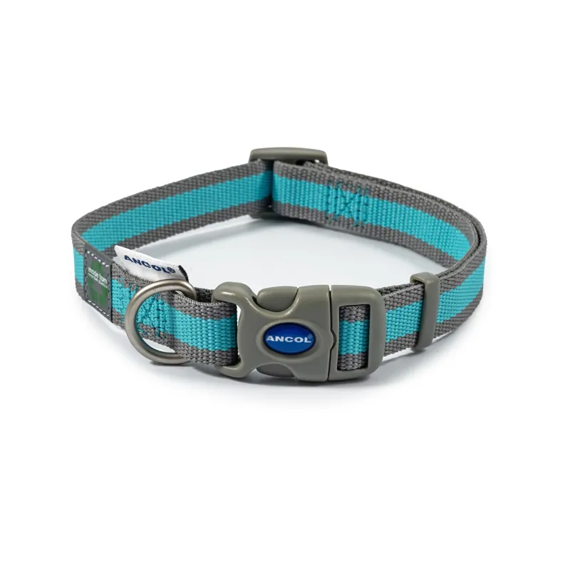 Ancol Made From Candy Stripe Collar Blue and Grey