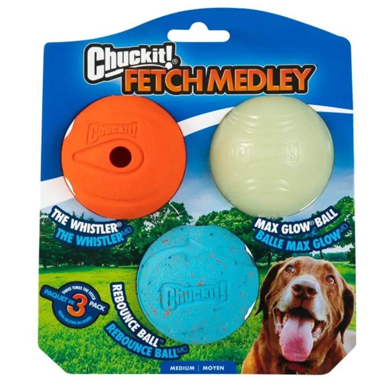 Chuckit! Fetch Medley Medium Balls - 3-pack