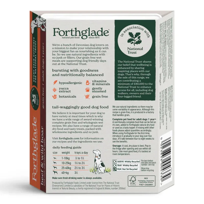 Forthglade Gourmet Beef and Wild Boar with Root Vegetables and Apple 395g-1