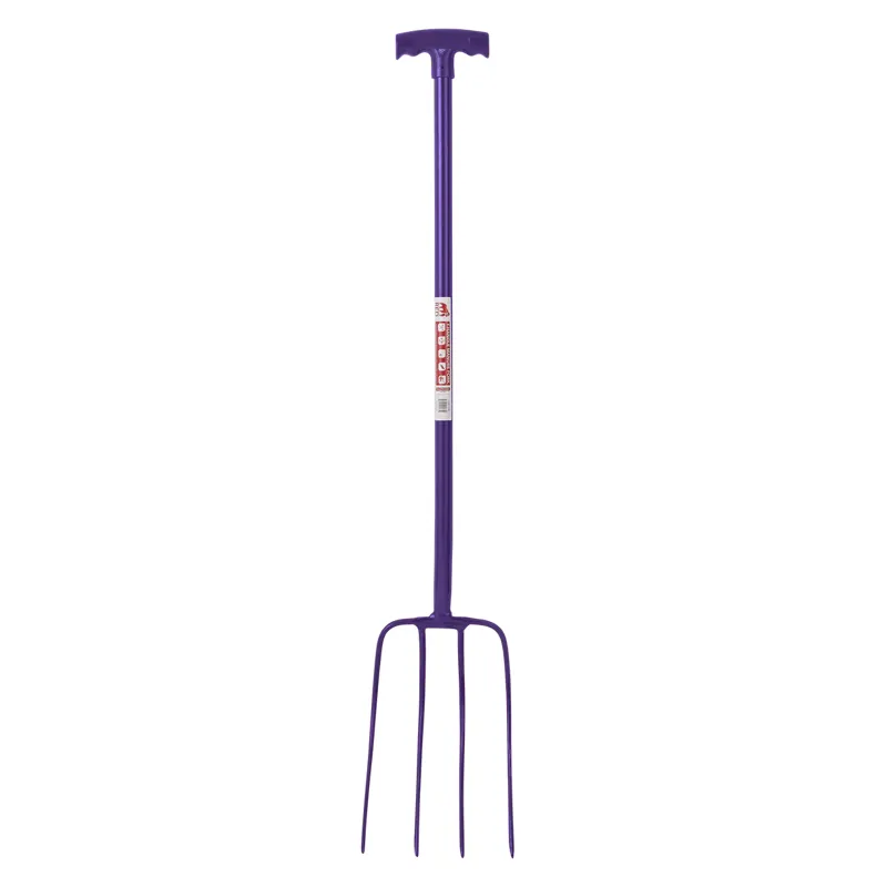 Red Gorilla 4 Prong Manure Fork T-Handle Purple
