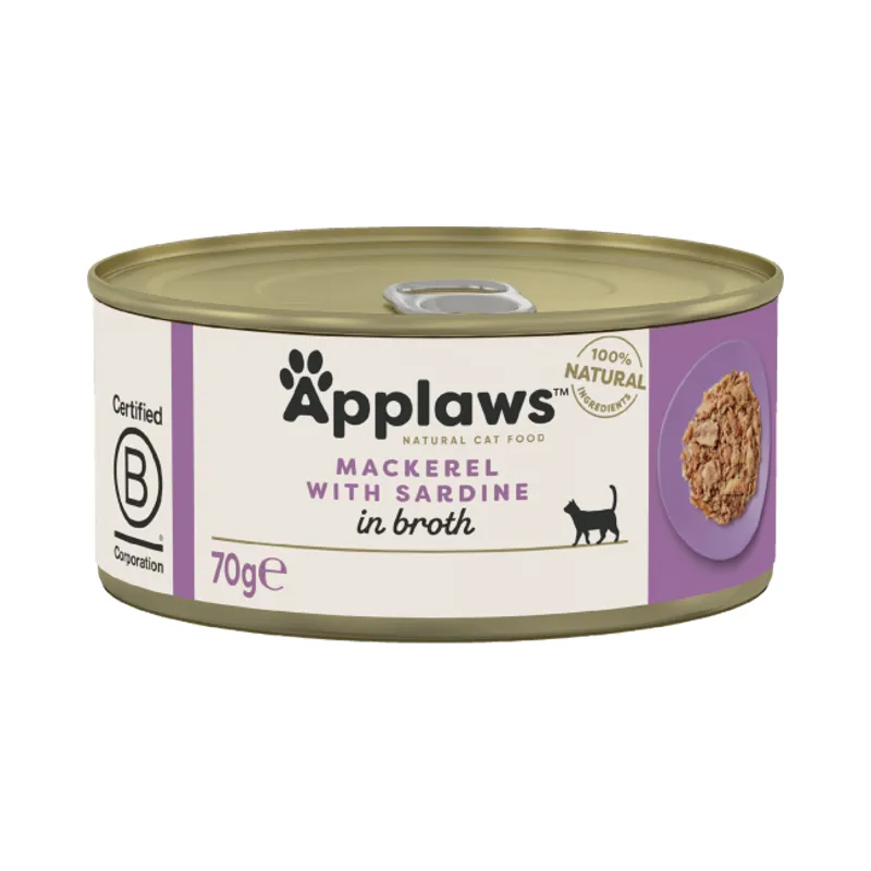 Applaws Cat Can Mackerel with Sardine in Broth 70g